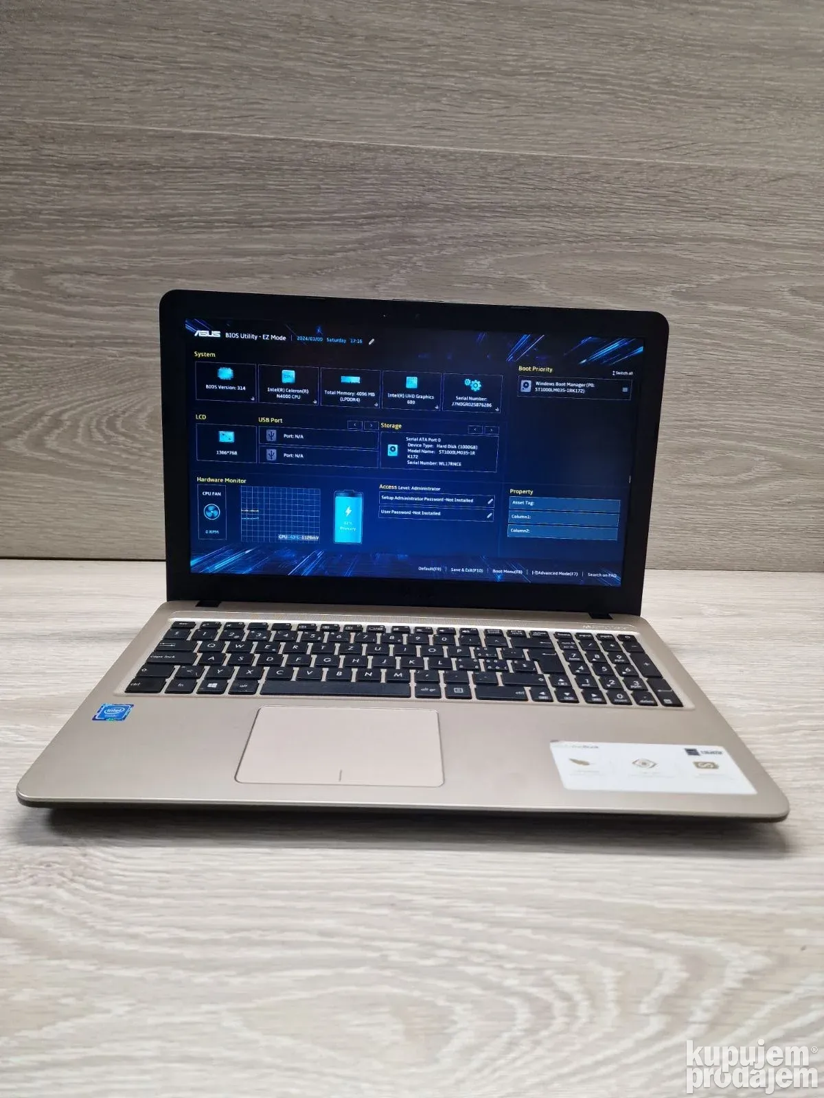 ASUS x540m Intel n4000/4gb DDR4/256GB ssd